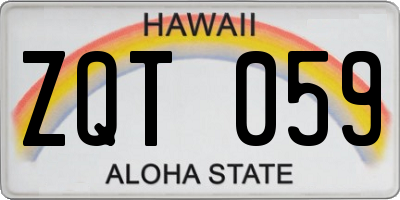 HI license plate ZQT059