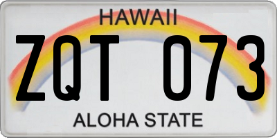 HI license plate ZQT073