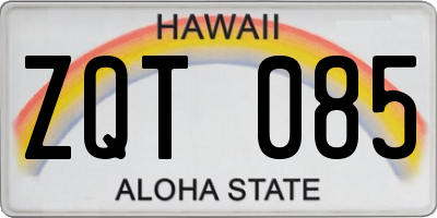 HI license plate ZQT085