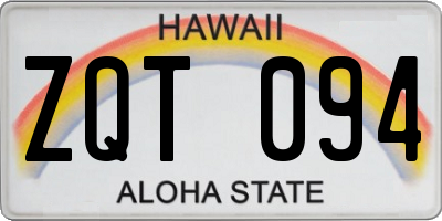 HI license plate ZQT094