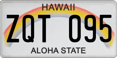 HI license plate ZQT095