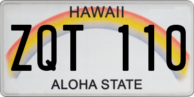 HI license plate ZQT110
