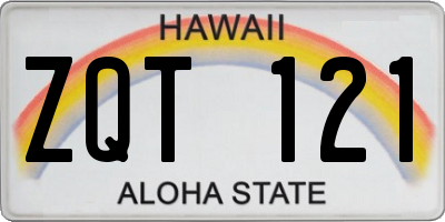 HI license plate ZQT121