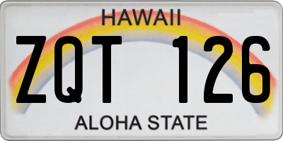 HI license plate ZQT126