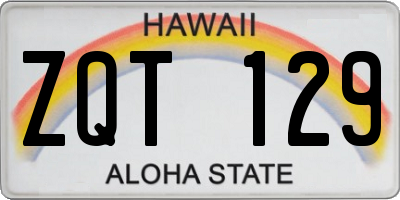 HI license plate ZQT129