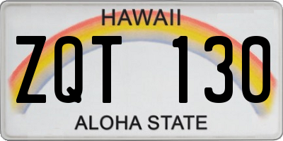 HI license plate ZQT130