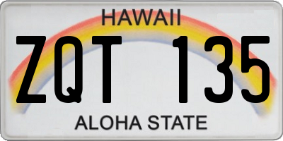 HI license plate ZQT135