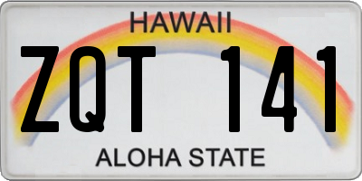HI license plate ZQT141
