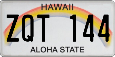 HI license plate ZQT144