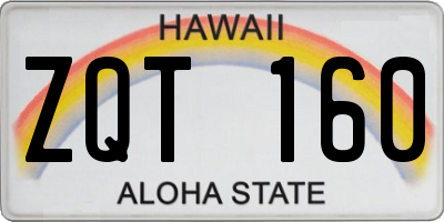HI license plate ZQT160