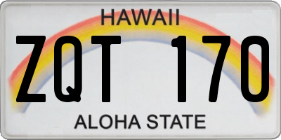 HI license plate ZQT170