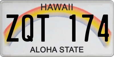 HI license plate ZQT174