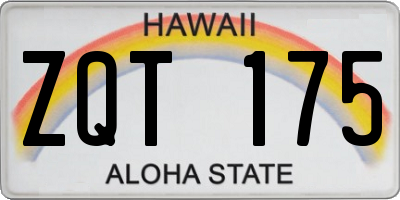 HI license plate ZQT175