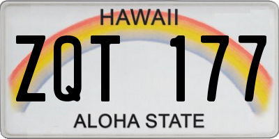 HI license plate ZQT177