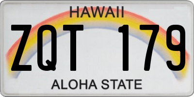 HI license plate ZQT179
