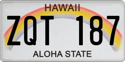 HI license plate ZQT187