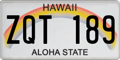 HI license plate ZQT189