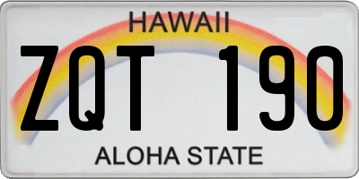HI license plate ZQT190