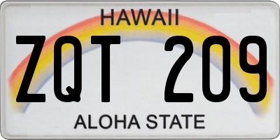 HI license plate ZQT209