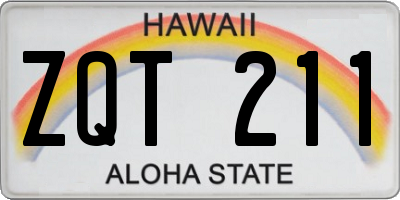 HI license plate ZQT211