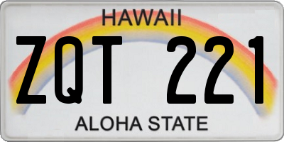 HI license plate ZQT221