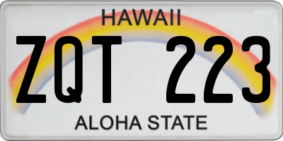 HI license plate ZQT223