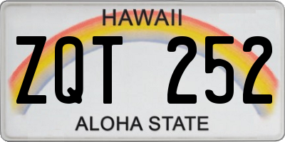 HI license plate ZQT252