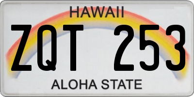 HI license plate ZQT253