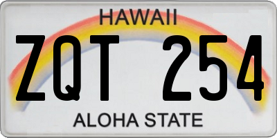 HI license plate ZQT254