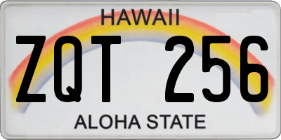HI license plate ZQT256