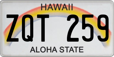 HI license plate ZQT259