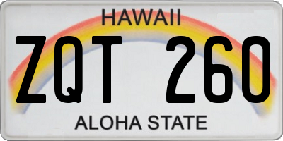 HI license plate ZQT260