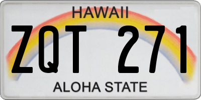 HI license plate ZQT271