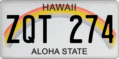 HI license plate ZQT274