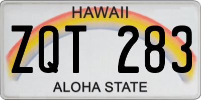 HI license plate ZQT283