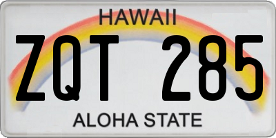 HI license plate ZQT285