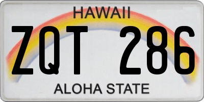 HI license plate ZQT286