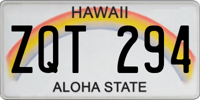 HI license plate ZQT294