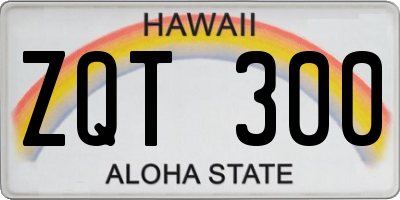 HI license plate ZQT300