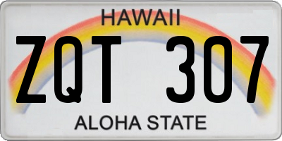 HI license plate ZQT307