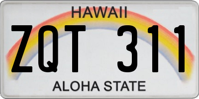 HI license plate ZQT311