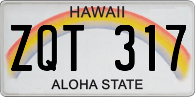 HI license plate ZQT317