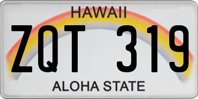 HI license plate ZQT319