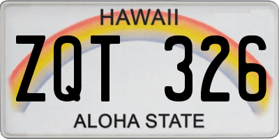 HI license plate ZQT326