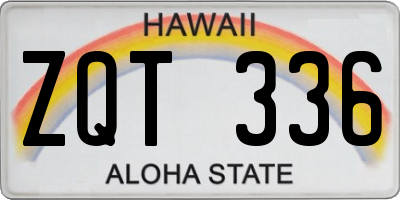HI license plate ZQT336