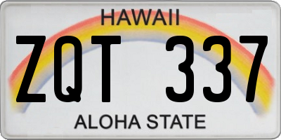 HI license plate ZQT337