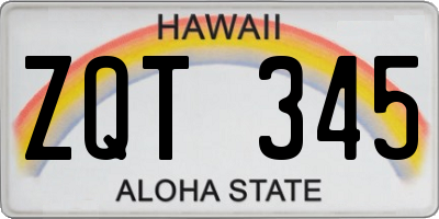 HI license plate ZQT345