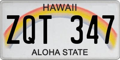 HI license plate ZQT347