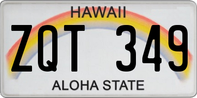 HI license plate ZQT349