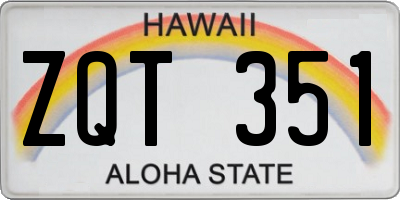 HI license plate ZQT351